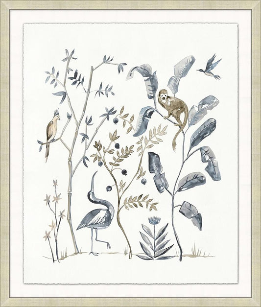 Wendover Art Group - Aqueous Chinoiserie 1, Antique Silver Etched - WNT2176 veiw 1