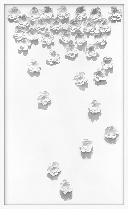 Wendover Art Group - Cascading Flowers 2, Matte White - WFL1610 veiw 1