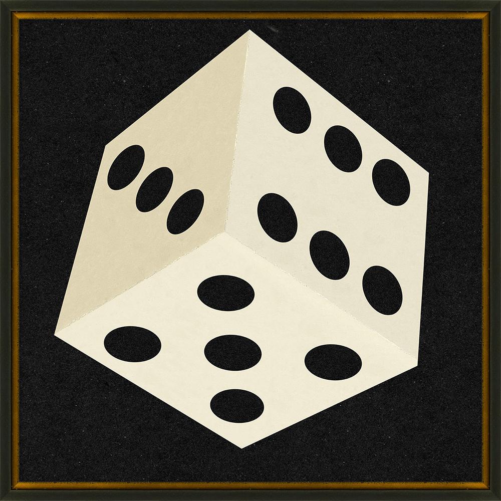 Wendover Art Group - Dice 1, Distressed Black And Antique Gold - WVT1265 veiw 1