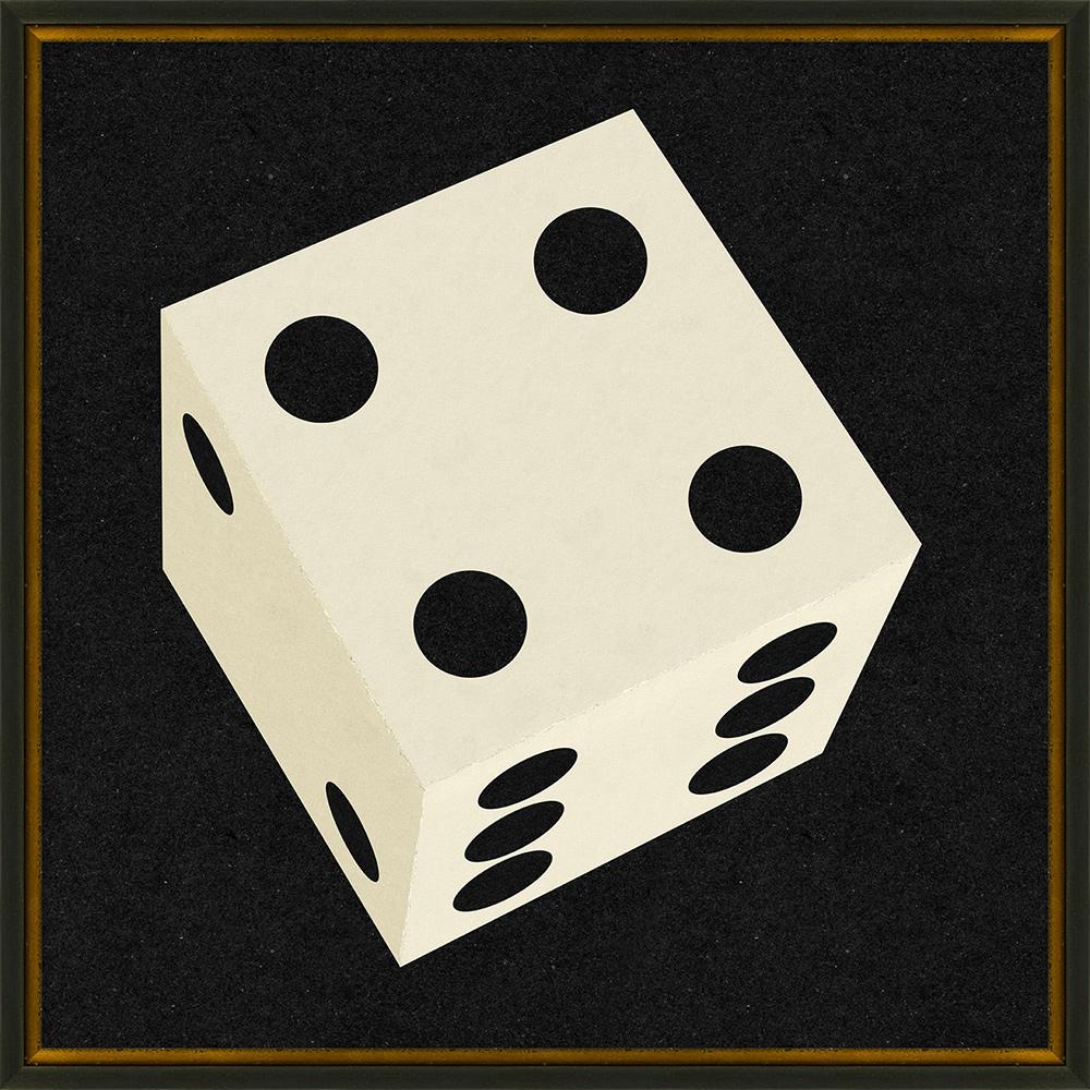 Wendover Art Group - Dice 6, Distressed Black And Antique Gold - WVT1270 veiw 1