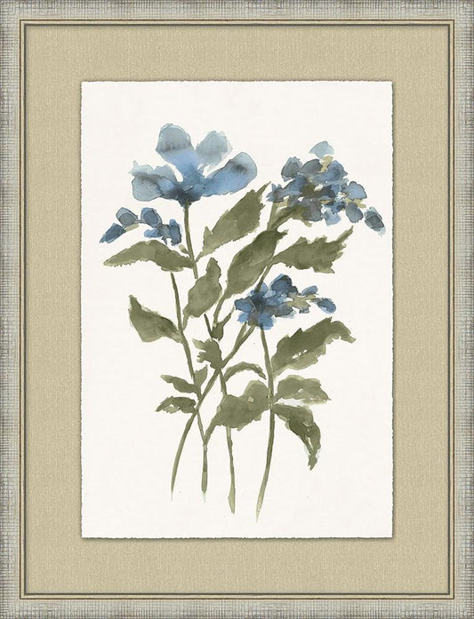 Wendover Art Group - Floral Blues 4, Distressed Silver Leaf - WFL1949 veiw 1