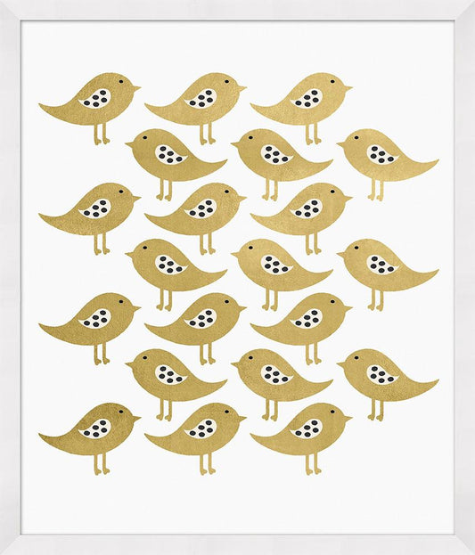 Wendover Art Group - Golden Birdies, Matte White - WFK0110 veiw 1