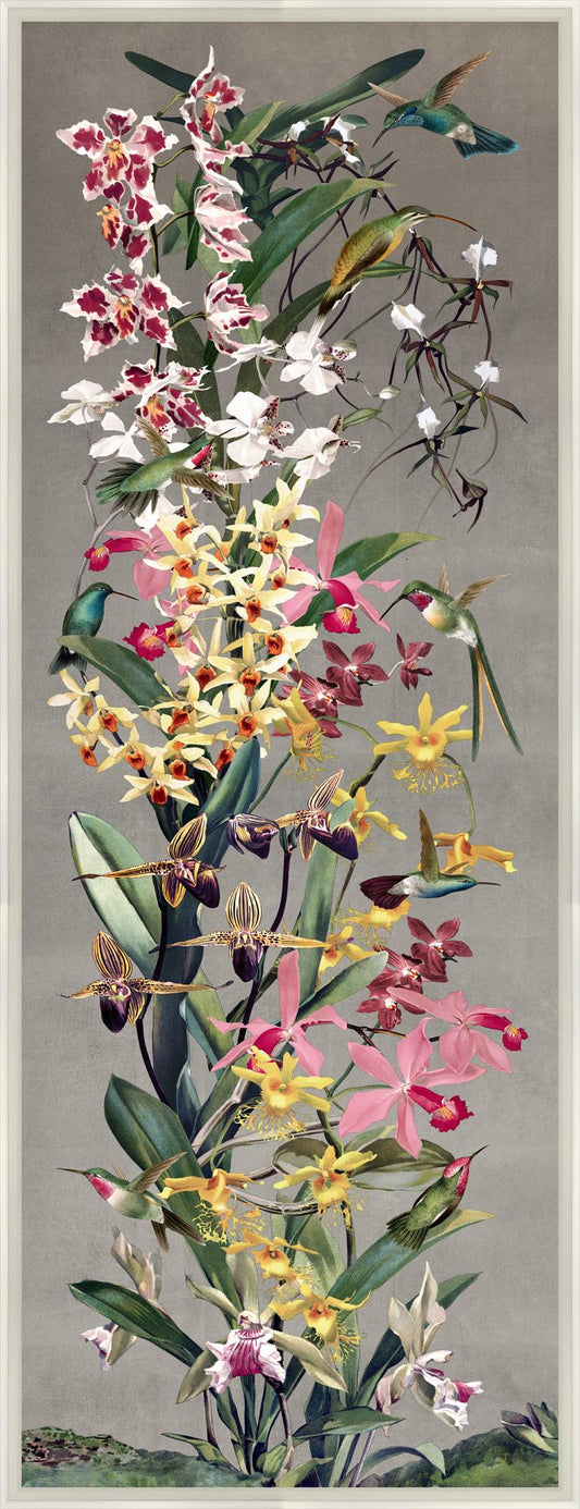 Wendover Art Group - Lillian August Orchid Chinoiserie 2, Silver - WLA1756 veiw 1