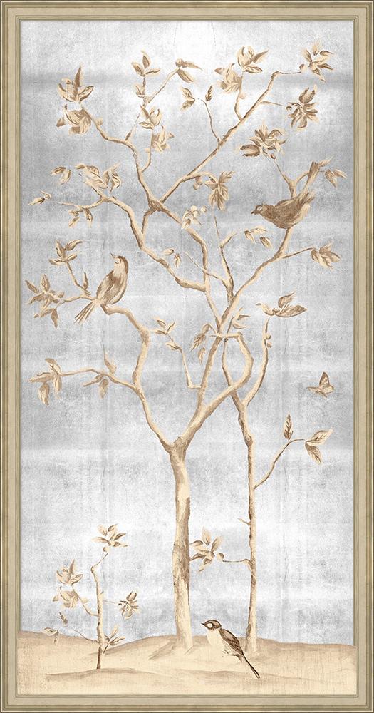 Wendover Art Group - Lillian August Shimmering Chinoiserie 1, Silver Leaf - WLA1906 veiw 1