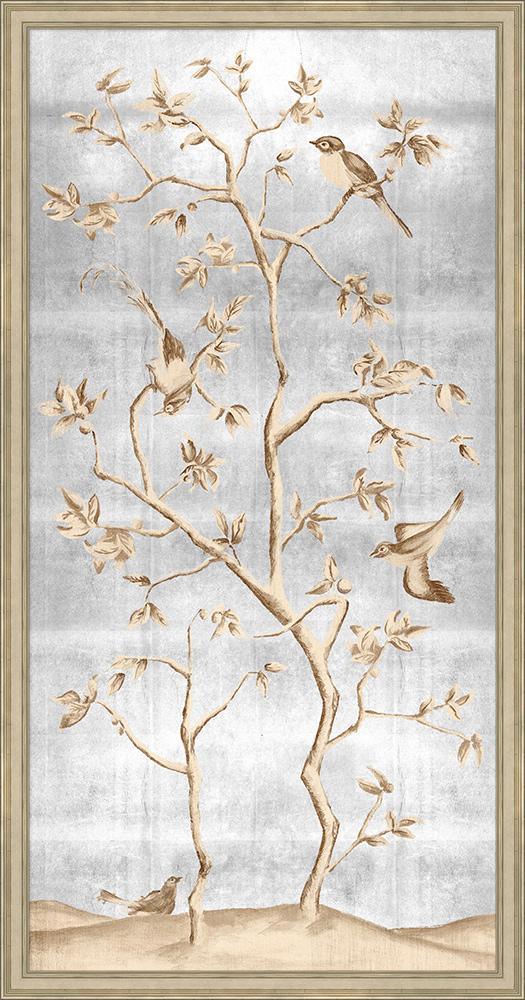 Wendover Art Group - Lillian August Shimmering Chinoiserie 2, Silver Leaf - WLA1907 veiw 1