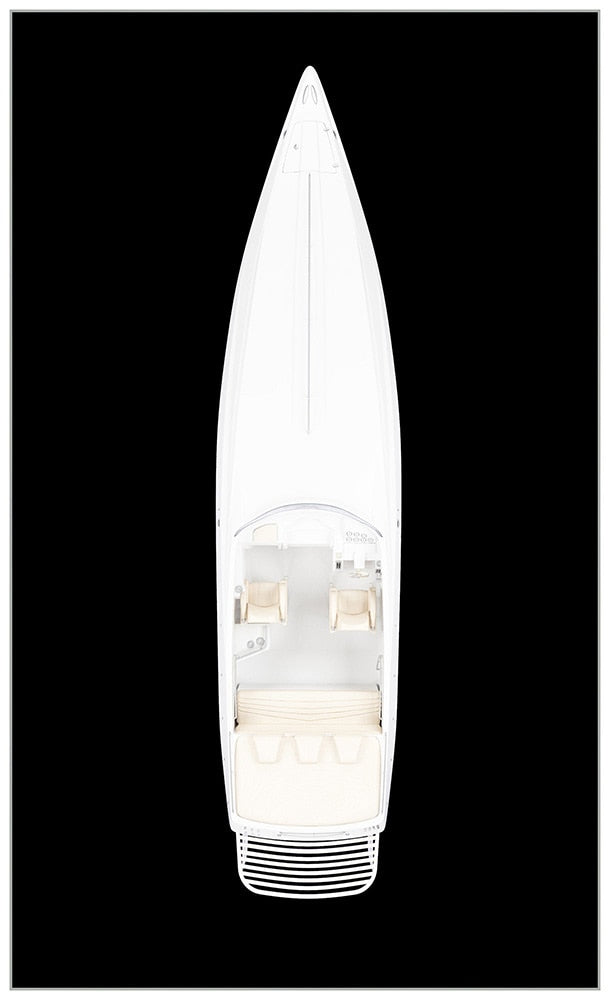 Wendover Art Group - Mat Sanders Speed Boat 1, Floater Frame - Matte White - WCON041 veiw 1