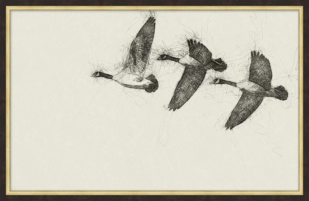 Wendover Art Group - Migrant Flight 1, Distressed Black And Gold - WNT2117 veiw 1