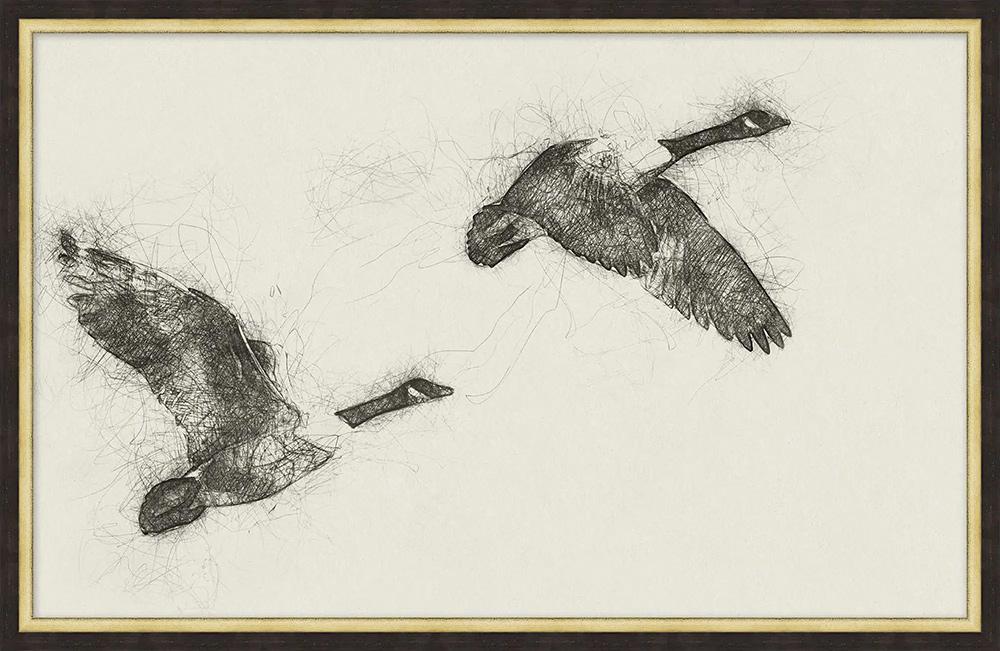 Wendover Art Group - Migrant Flight 2, Distressed Black And Gold - WNT2118 veiw 1