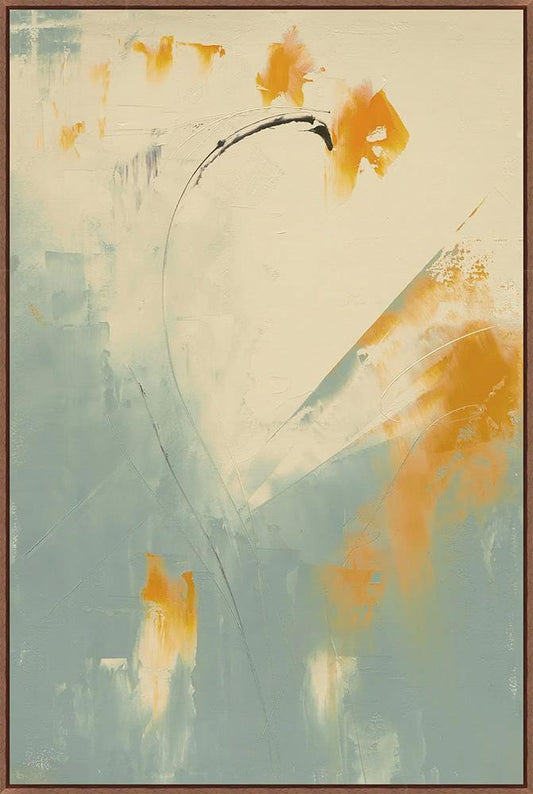 Wendover Art Group - Orange Bloom 1, Floater Frame - Walnut - WFL1993 veiw 1