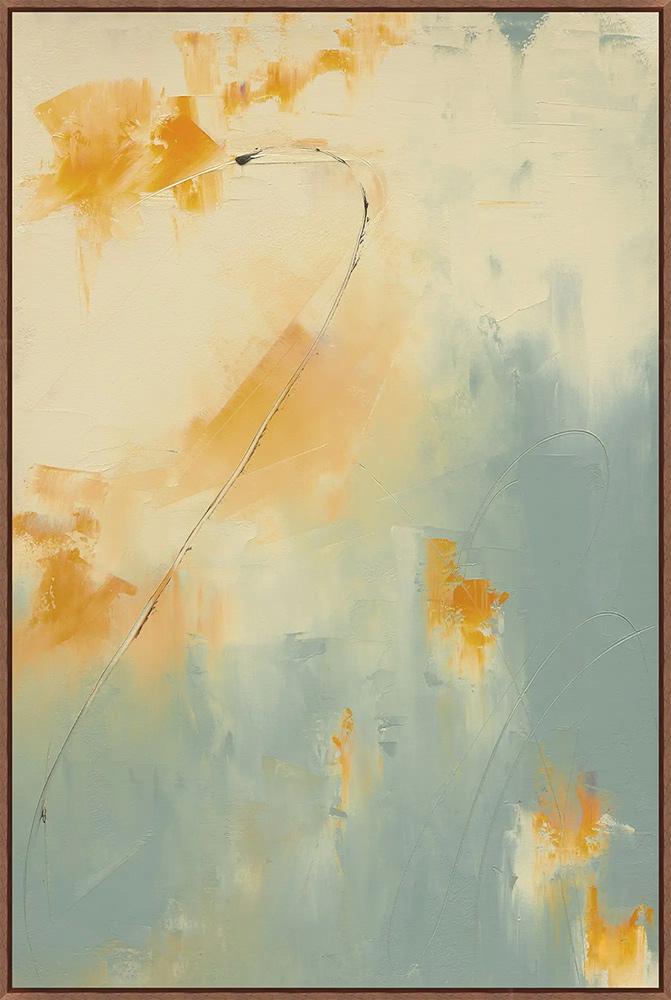 Wendover Art Group - Orange Bloom 2, Floater Frame - Walnut - WFL1994 veiw 1