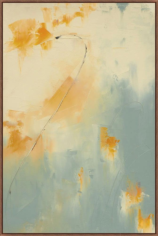 Wendover Art Group - Orange Bloom 2, Floater Frame - Walnut - WFL1994 veiw 1