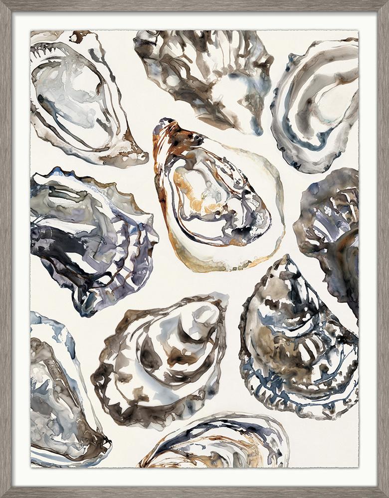 Wendover Art Group - Oyster Collage 1, Gray Woodgrain - WCL2729 veiw 1