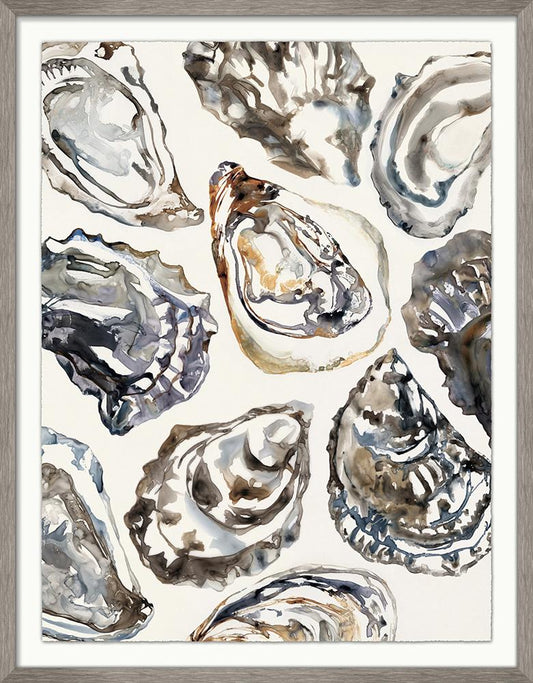 Wendover Art Group - Oyster Collage 1, Gray Woodgrain - WCL2729 veiw 1