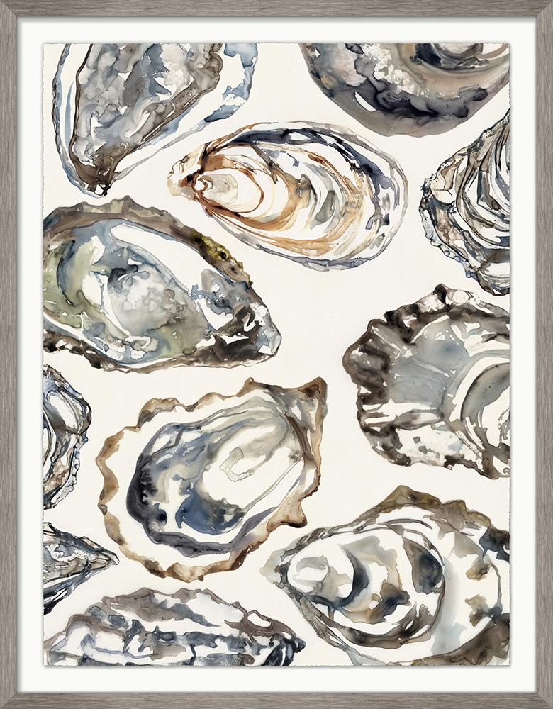 Wendover Art Group - Oyster Collage 2, Gray Woodgrain - WCL2730 veiw 1