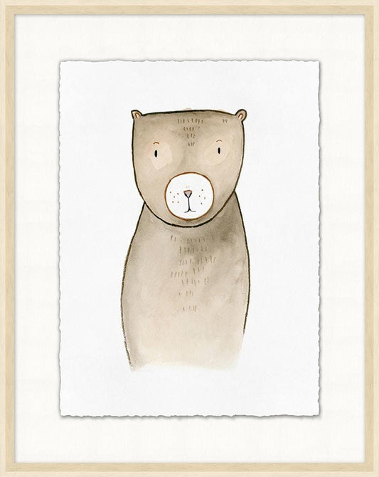 Wendover Art Group - Painted Bear, Off-White Woodgrain - WFK0087 veiw 1