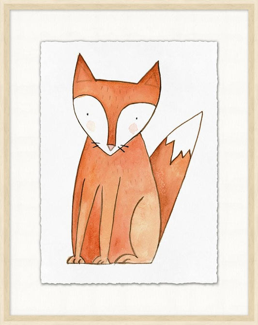 Wendover Art Group - Painted Fox, Off-White Woodgrain - WFK0086 veiw 1