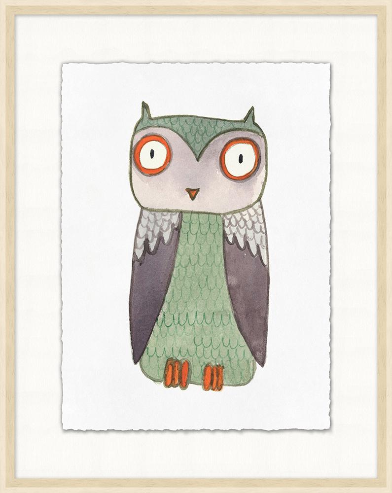 Wendover Art Group - Painted Owl, Off-White Woodgrain - WFK0085 veiw 1