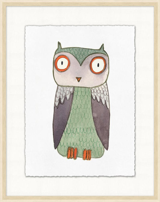 Wendover Art Group - Painted Owl, Off-White Woodgrain - WFK0085 veiw 1