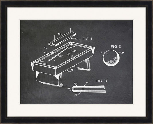 Wendover Art Group - Pool Hall Study 1, Distressed Black - WVT1815 veiw 1