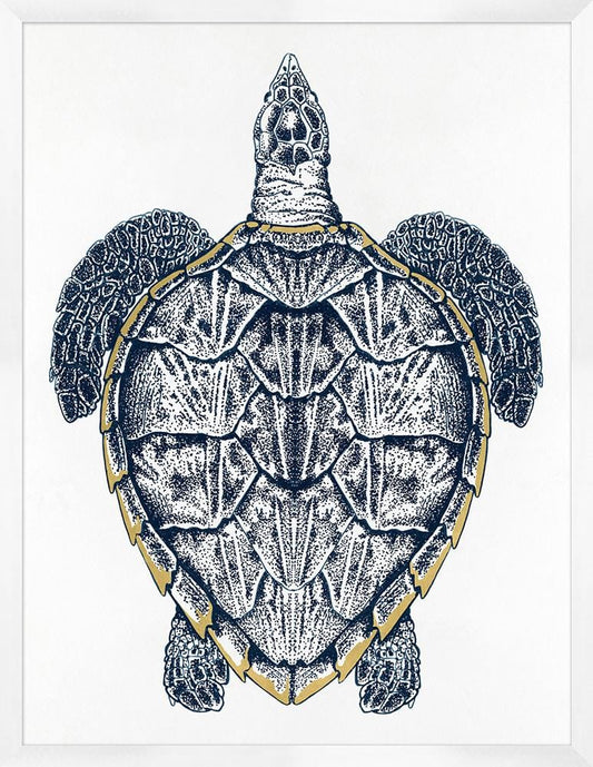 Wendover Art Group - Sea Turtle with Gold Leaf 1, White - WCL1563 veiw 1