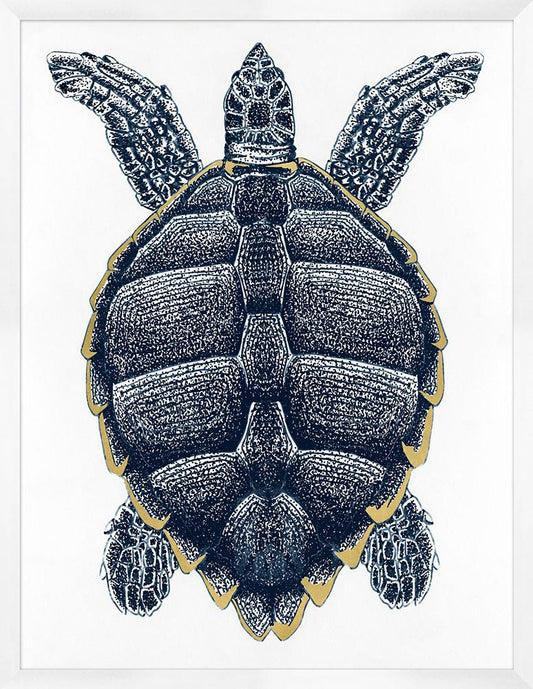 Wendover Art Group - Sea Turtle with Gold Leaf 2, White - WCL1564 veiw 1