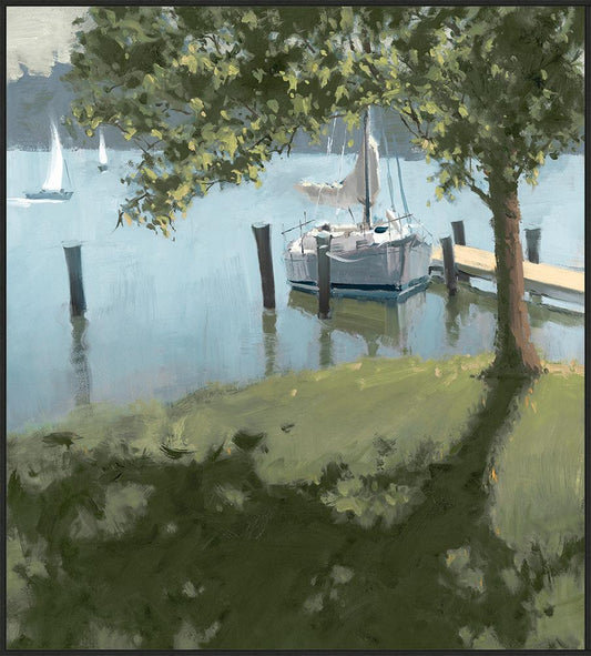 Wendover Art Group - Shade Tree and Dock, Floater Frame - Antique Silver - WCL2636 veiw 1