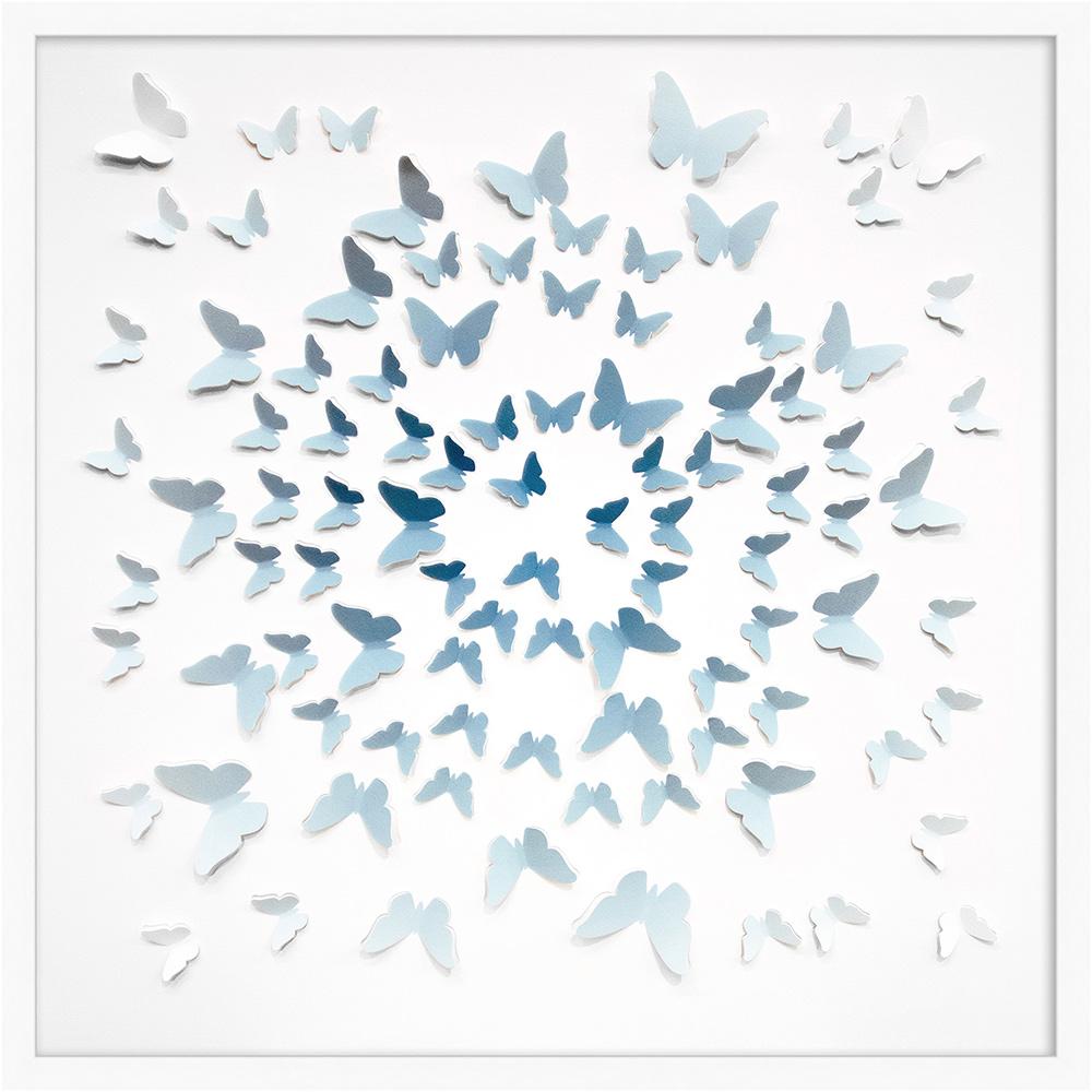 Wendover Art Group - Square Ombre Butterflies, Matte White - WNT1759 veiw 1