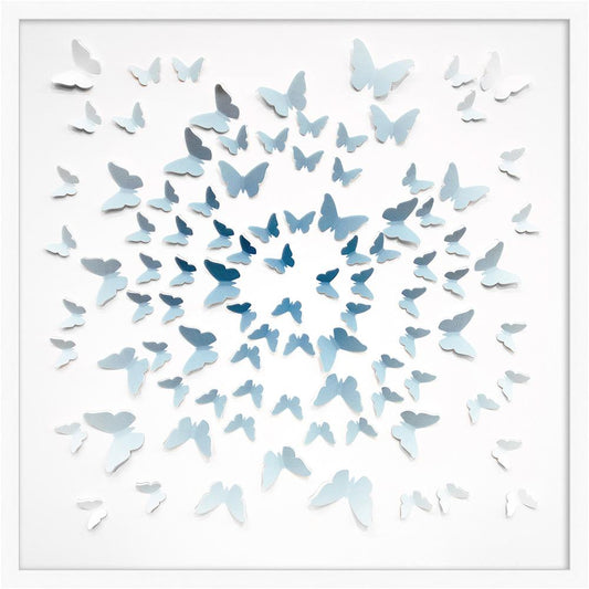 Wendover Art Group - Square Ombre Butterflies, Matte White - WNT1759 veiw 1