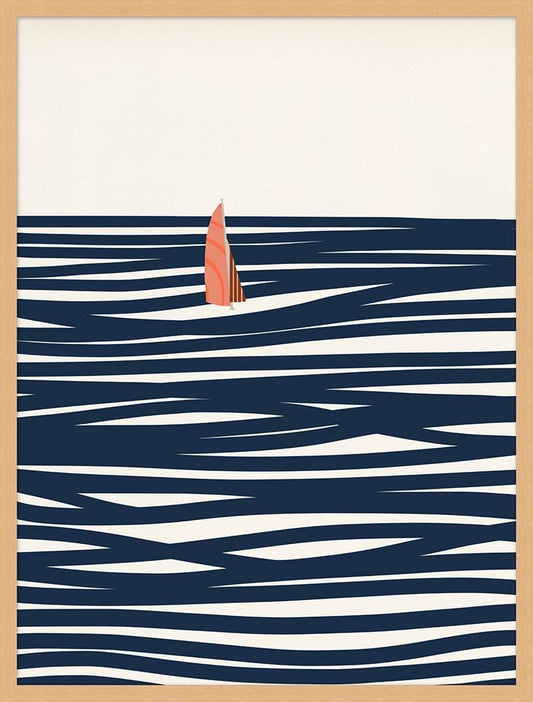 Wendover Art Group - Thom Filicia Graphic Sail 2, Natural Woodgrain - WTFH0728 veiw 1