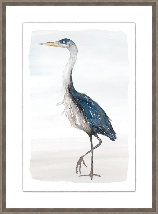 Wendover Art Group - Watercolor Heron 1, Charcoal Woodgrain - WCL2646 veiw 1