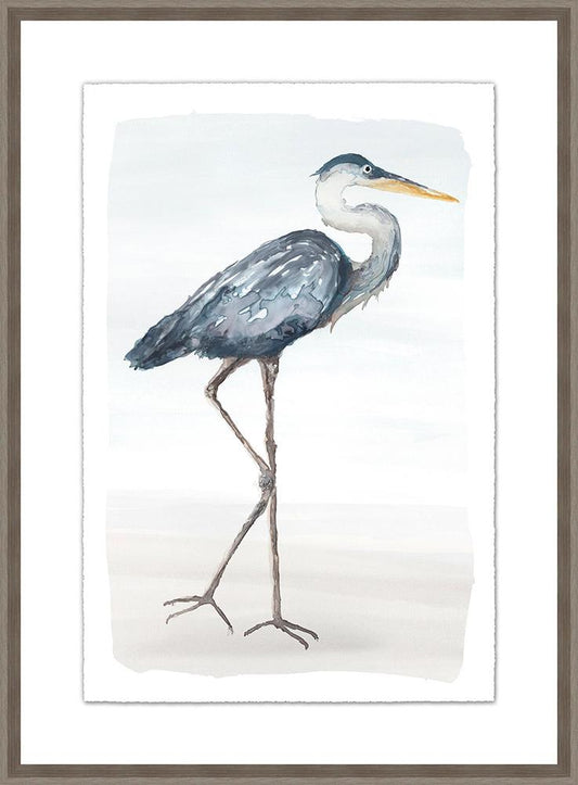 Wendover Art Group - Watercolor Heron 2, Charcoal Woodgrain - WCL2647 veiw 1