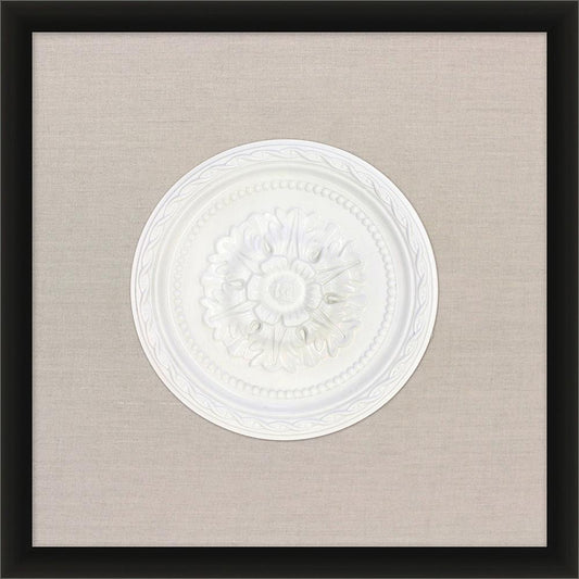 Wendover Art Group - White Architectural Medallion, High Gloss Black - WAR1021 view 1