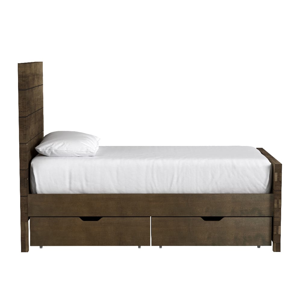Westwood Design - Dovetail Twin Bed with Drawers|Graphite - DV-TB-6938TB-GRA-SET_DV-DR-6968DR-GRA-DWR view 4