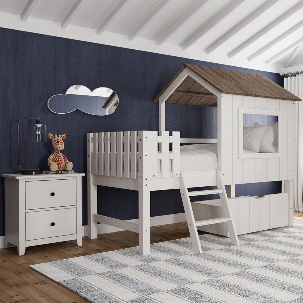 Westwood Design - Lodge Complete Bed w/ Ladder and Fencing | Cookies & Cream - LD-BU-1740CB-C&C-SET veiw 3