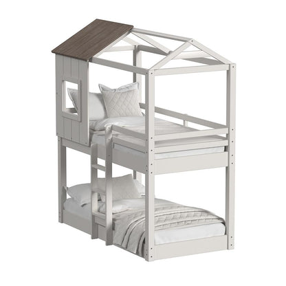Westwood Design - Lodge Complete Loft Bunk Bed | Cookies & Cream - LD-BU-1745BU-C&C-SET veiw 1