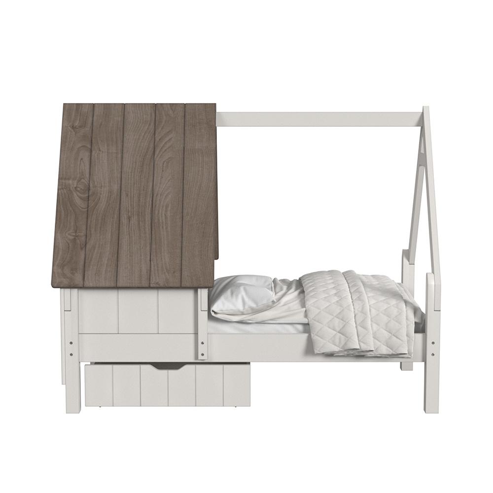 Westwood Design - Lodge Twin Bed w/ Half Roof & Window | Cookies & Cream - LD-TB-1742TB-C&C-SET veiw 4