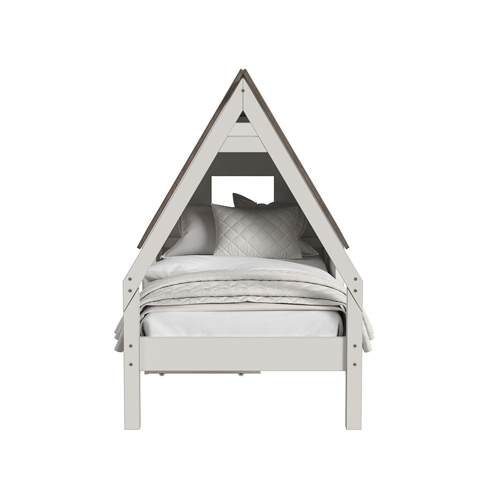 Westwood Design - Lodge Twin Bed w/ Half Roof & Window | Cookies & Cream - LD-TB-1742TB-C&C-SET veiw 5