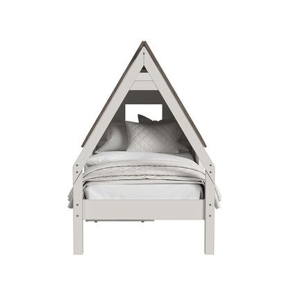 Westwood Design - Lodge Twin Bed w/ Half Roof & Window | Cookies & Cream - LD-TB-1742TB-C&C-SET veiw 5