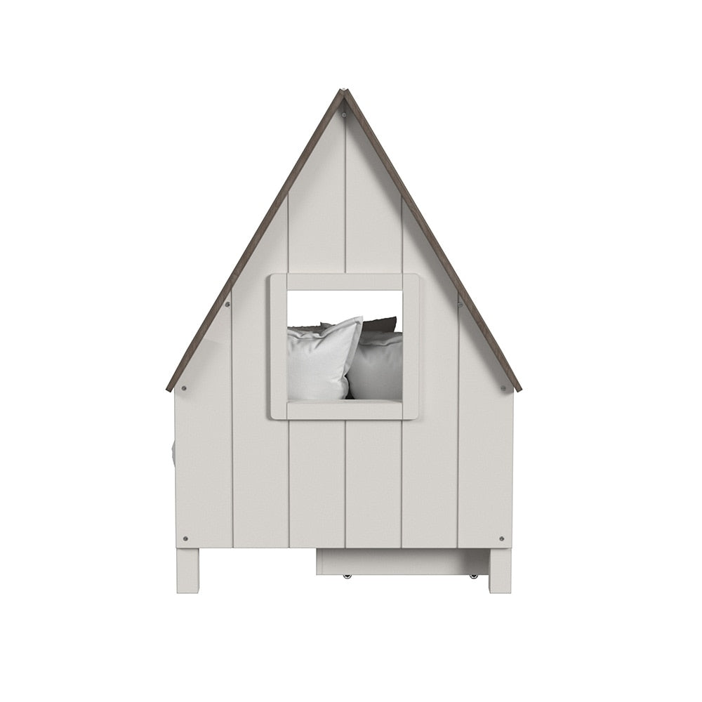 Westwood Design - Lodge Twin Bed w/ Half Roof & Window | Cookies & Cream - LD-TB-1742TB-C&C-SET veiw 6