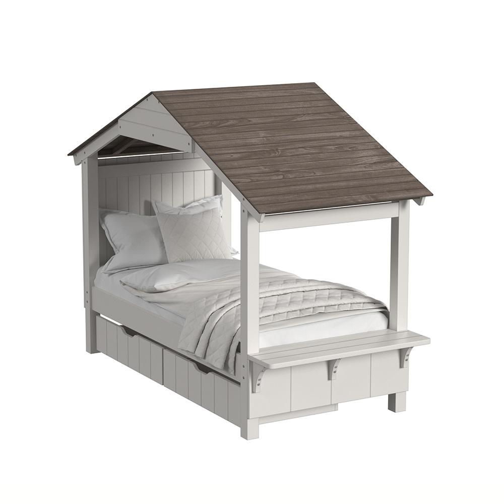 Westwood Design - Lodge Twin Bed with Full Roof | Cookies & Cream - LD-TB-1741TB-C&C-SET veiw 1