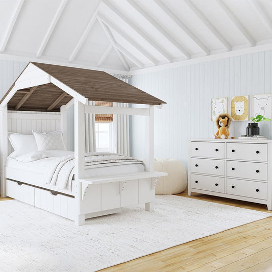 Westwood Design - Lodge Twin Bed with Full Roof | Cookies & Cream - LD-TB-1741TB-C&C-SET veiw 2