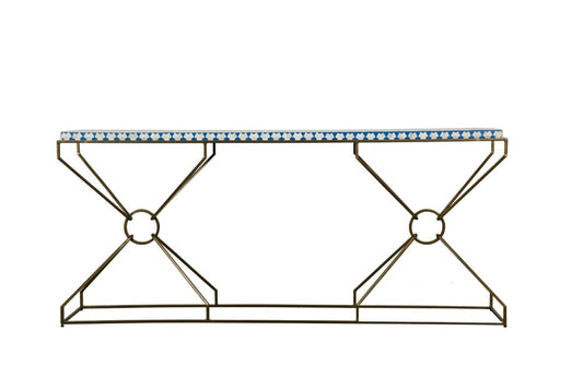 World Interiors - Alexandria 72in Console Table with Bone Inlay and Brass - ZWALXCN72BI_CLOSEOUT veiw 1