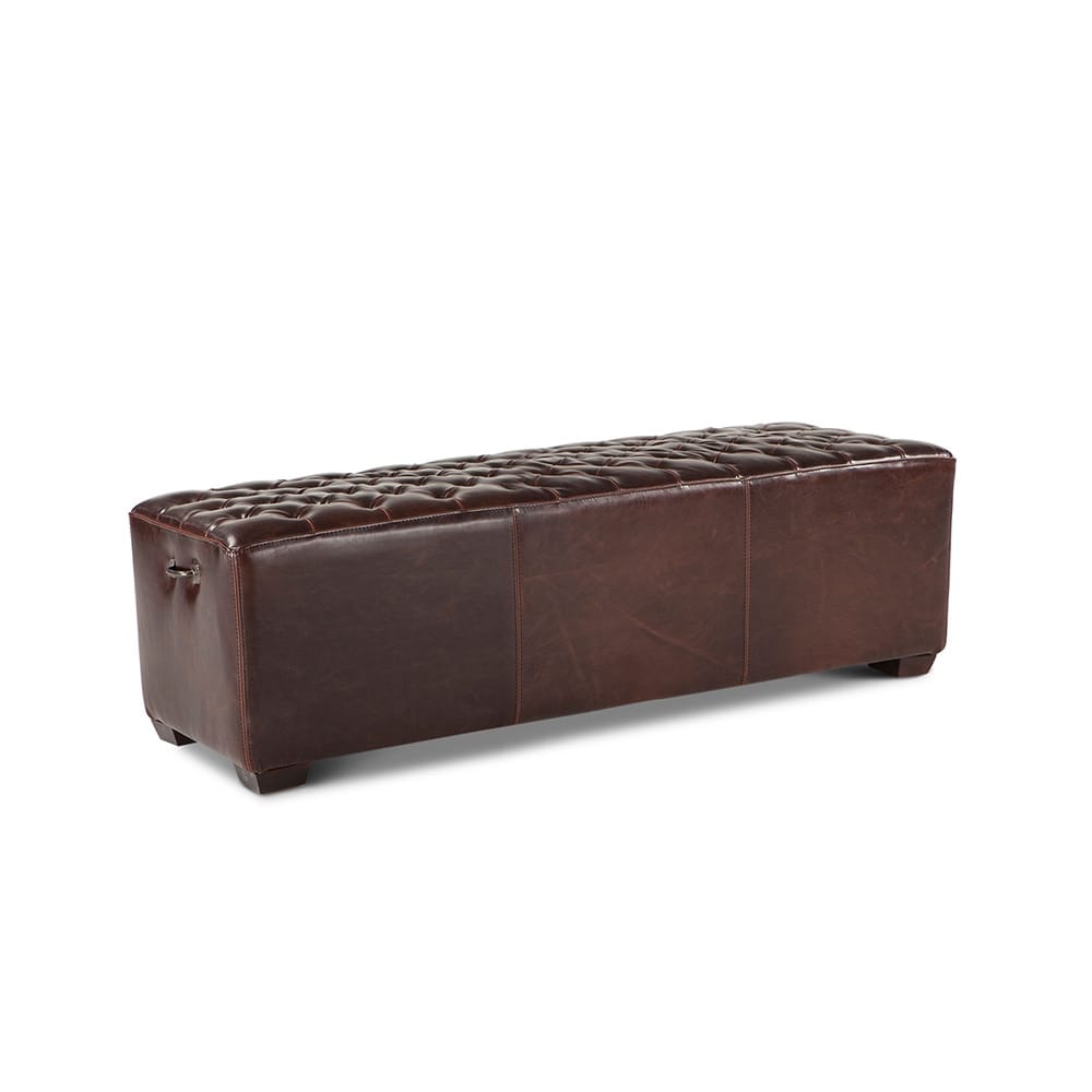 World Interiors - Arabella 59in Bench in Brown Leather - ZWAA214S_CLOSEOUT veiw 1