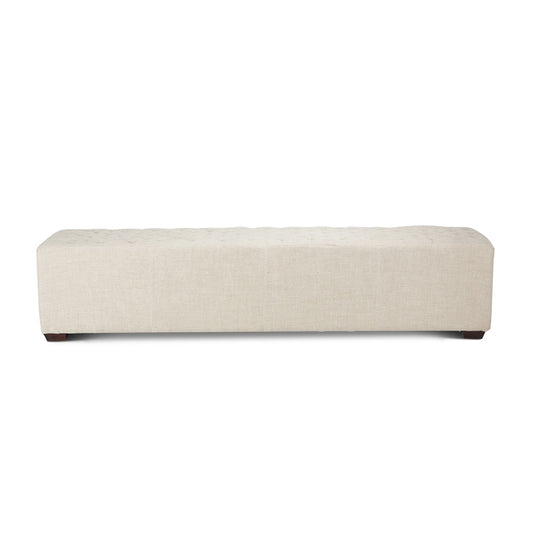 World Interiors - Arabella 79in Bench in Beige Linen - ZWAA138 veiw 1