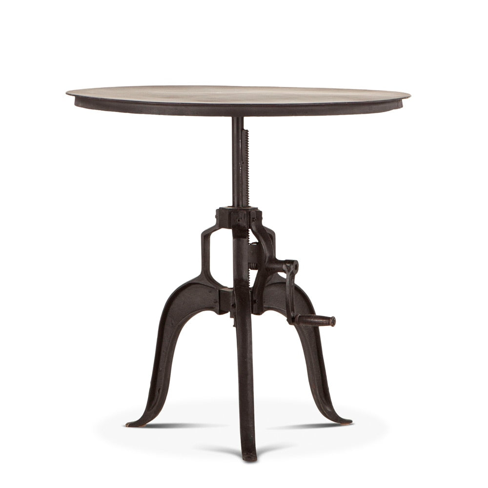 World Interiors - Artezia 30in Height Adjustable Crank Side Table in Matte Black Cast Iron - ZWAT3034 veiw 1