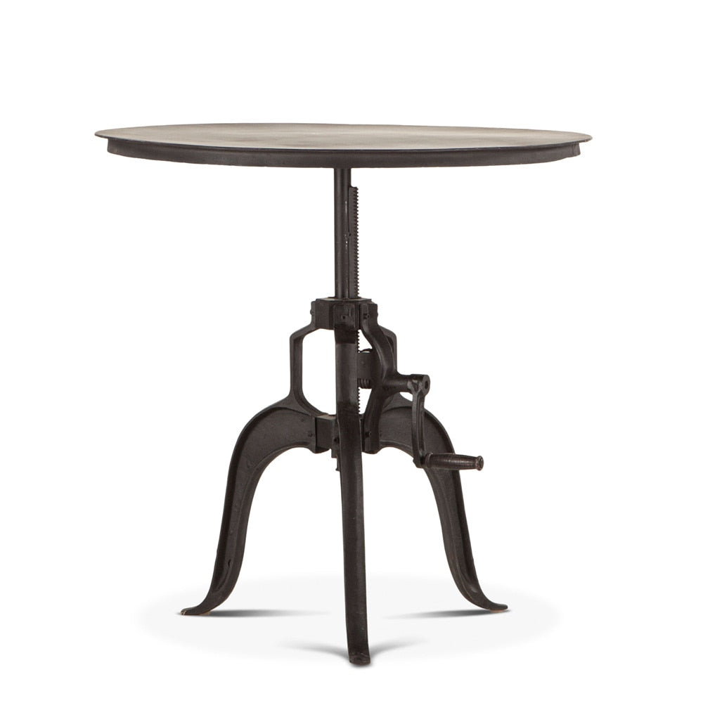 World Interiors - Artezia 36in Height Adjustable Crank Side Table in Matte Black Cast Iron - ZWAT3634 veiw 1
