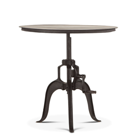World Interiors - Artezia 36in Height Adjustable Crank Side Table in Matte Black Cast Iron - ZWAT3634 veiw 1