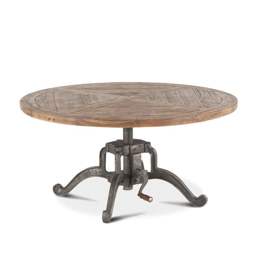 World Interiors - Artezia 42in Height Adjustable Crank Coffee Table in Weathered Teak - ZWAT426_CLOSEOUT veiw 1