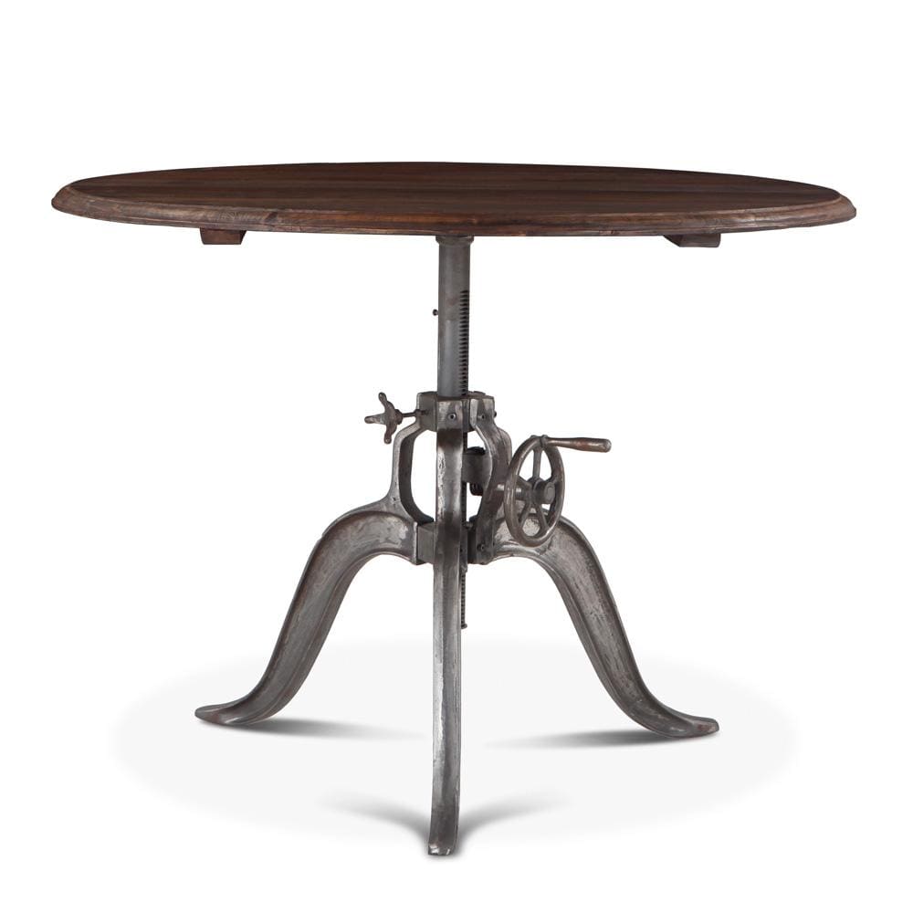 World Interiors - Artezia 48in Height Adjustable Round Dining Table in Weathered Teak - ZWAT4829 veiw 1