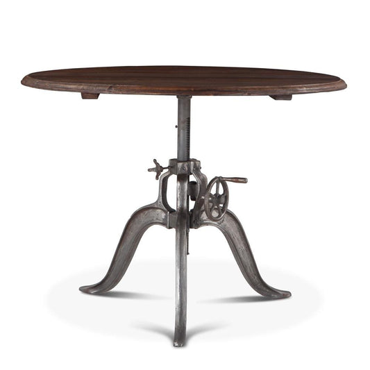 World Interiors - Artezia 48in Height Adjustable Round Dining Table in Weathered Teak - ZWAT4829 veiw 1